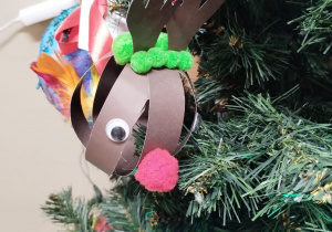 ozdoba choinkowa renifer z papieru