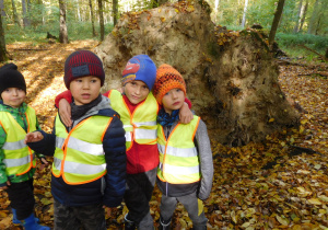 dzieci podczas wycieczki do lasu